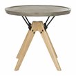 Safavieh Farmond Concrete/Wood Indoor/Outdoor Side Table in Dark Gray