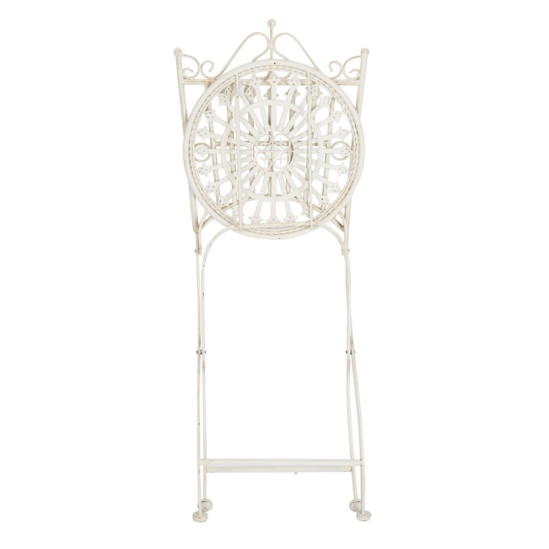 Safavieh Belen Metal Outdoor Bistro Set w/ One Table & Two Chairs in Pearl White