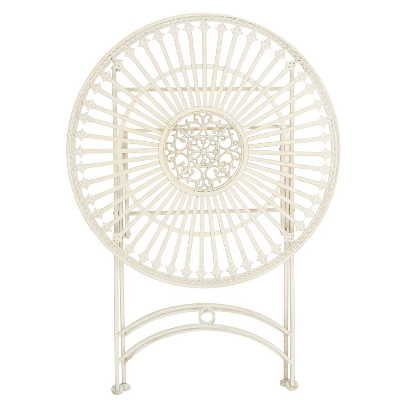 Safavieh Belen Metal Outdoor Bistro Set w/ One Table & Two Chairs in Pearl White