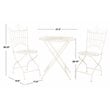 Safavieh Belen Metal Outdoor Bistro Set w/ One Table & Two Chairs in Pearl White