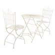 Safavieh Belen Metal Outdoor Bistro Set w/ One Table & Two Chairs in Pearl White