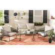 Safavieh Benjin 4-Piece Rattan/Polyester Outdoor Living Set in Gray/Beige