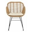 Safavieh Alton 3-Piece Rattan/Polyester Lounge Set in Natural/White
