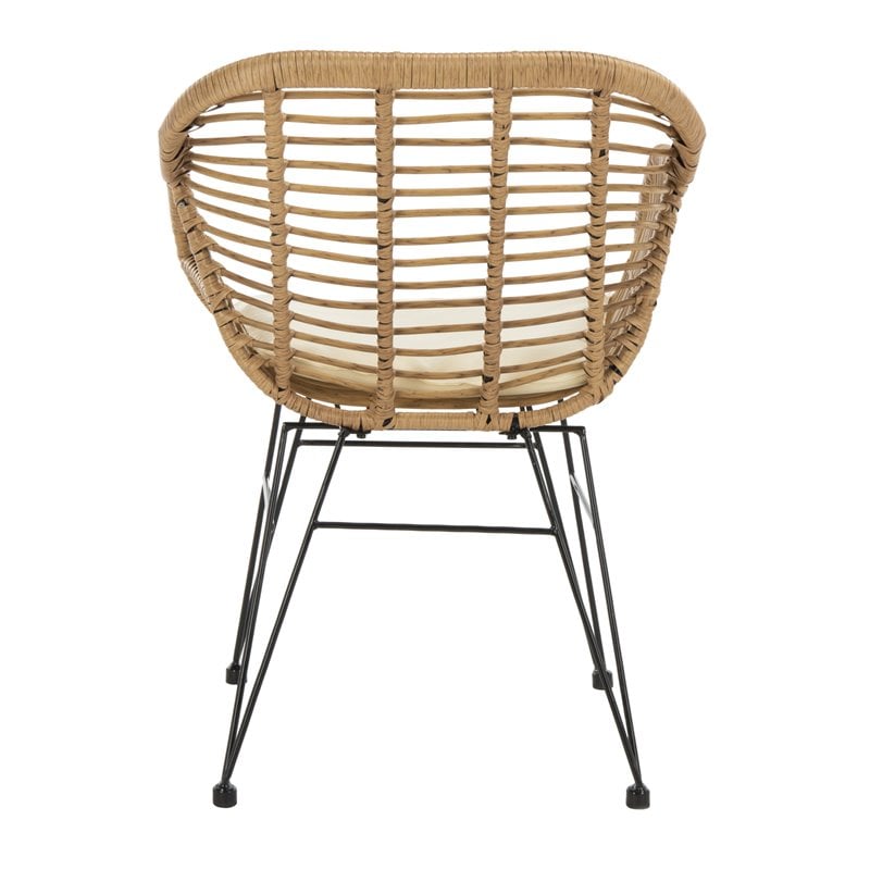 Safavieh Alton 3-Piece Rattan/Polyester Lounge Set in Natural/White
