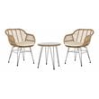 Safavieh Alton 3-Piece Rattan/Polyester Lounge Set in Natural/White