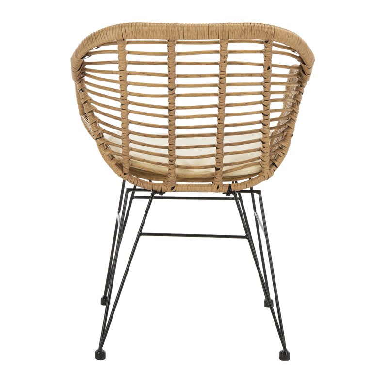 Safavieh Alton 3-Piece Rattan/Polyester Lounge Set in Natural/Beige
