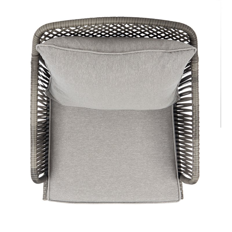 Safavieh Jensen 3-Piece Rattan/Steel/Polyester Lounge Set in Gray