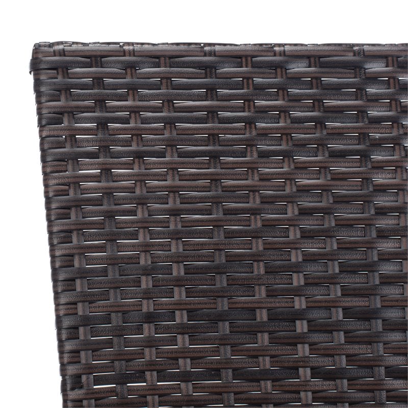 safavieh moore 3-piece pe rattan wicker & polyester lounge set in black/beige