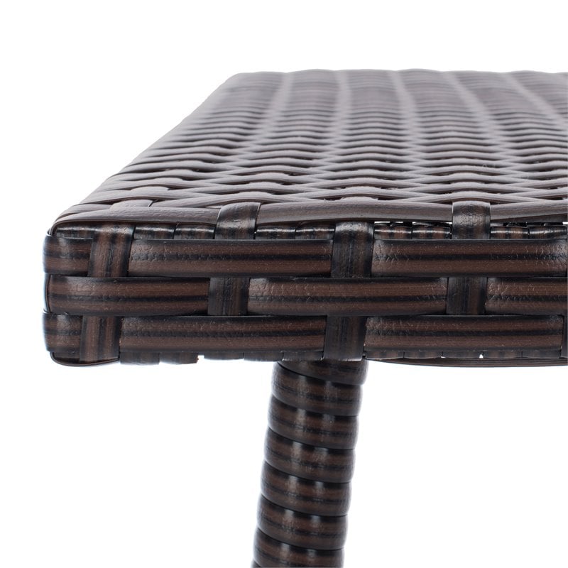 safavieh moore 3-piece pe rattan wicker & polyester lounge set in black/beige