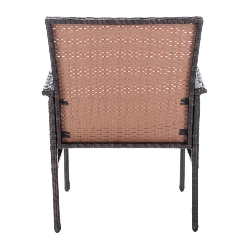 safavieh moore 3-piece pe rattan wicker & polyester lounge set in black/beige