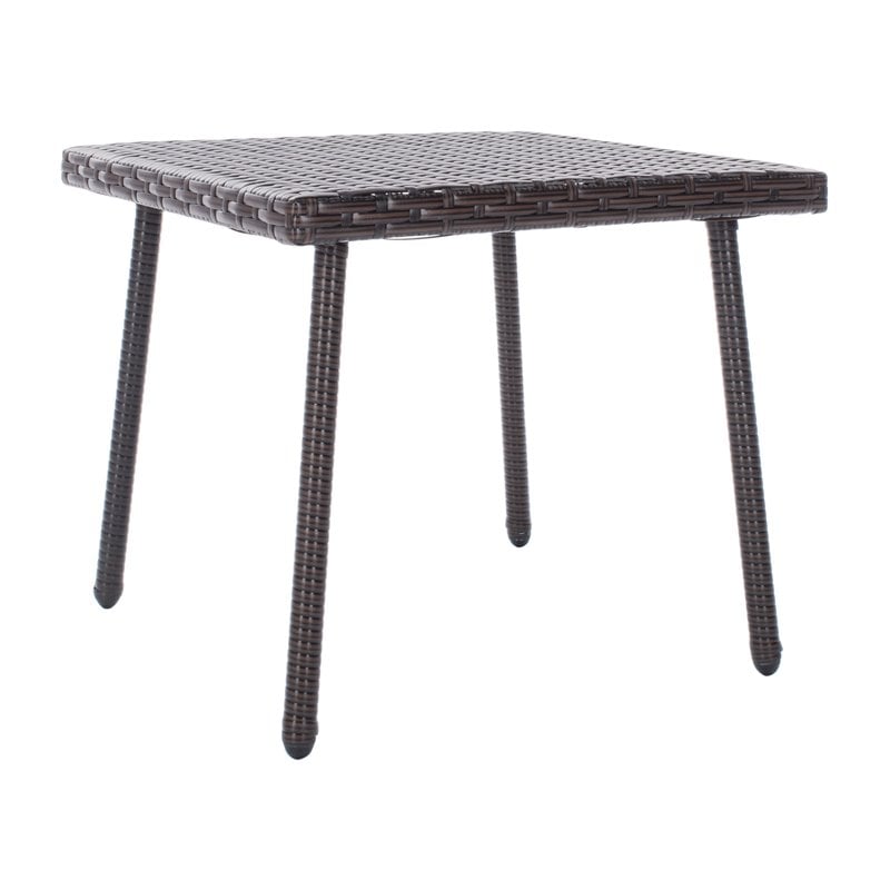 safavieh moore 3-piece pe rattan wicker & polyester lounge set in black/beige