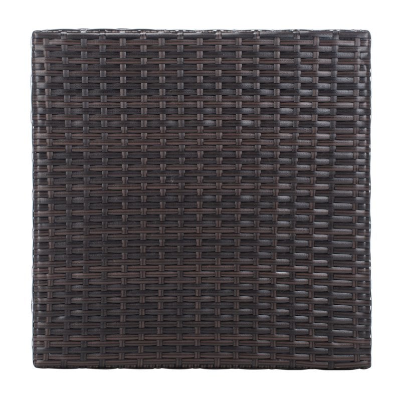 safavieh moore 3-piece pe rattan wicker & polyester lounge set in black/beige