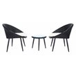 Safavieh Merami 3-Piece Rattan/Steel Lounger Set in Black/Beige
