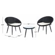 Safavieh Merami 3-Piece Rattan/Steel Lounger Set in Black/Beige