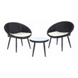 Safavieh Merami 3-Piece Rattan/Steel Lounger Set in Black/Beige