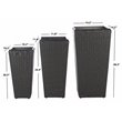 Safavieh Lendson 3-Piece Polyester and PE Rattan Flower Pot Set in Black
