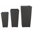 Safavieh Lendson 3-Piece Polyester and PE Rattan Flower Pot Set in Black