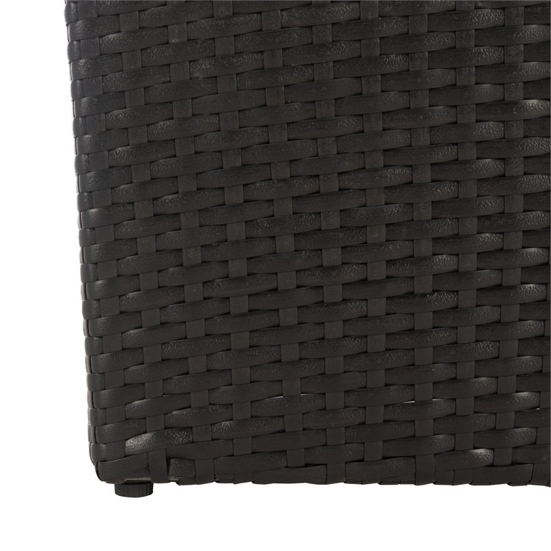 Safavieh Lendson 3-Piece Polyester and PE Rattan Flower Pot Set in Black
