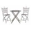 Safavieh Belen Metal Outdoor Bistro Set w/ One Table & Two Chairs in Black Rust