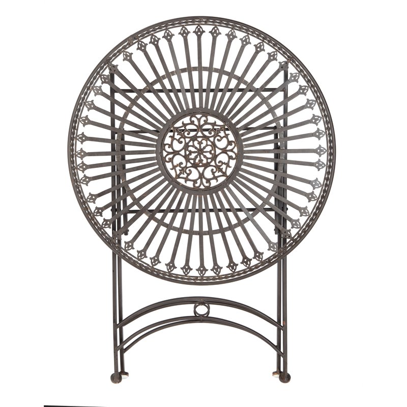 Safavieh Belen Metal Outdoor Bistro Set w/ One Table & Two Chairs in Black Rust
