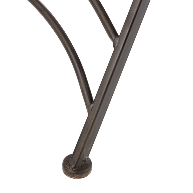 Safavieh Belen Metal Outdoor Bistro Set w/ One Table & Two Chairs in Black Rust