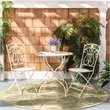 Safavieh Semly 3-Piece Metal Outdoor Bistro Setting in Pearl White