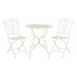 Safavieh Semly 3-Piece Metal Outdoor Bistro Setting in Pearl White