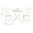 Safavieh Semly 3-Piece Metal Outdoor Bistro Setting in Pearl White