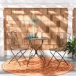 Safavieh Semly 3-Piece Metal Outdoor Bistro Setting in Unearthed Rust Brown