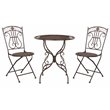 Safavieh Semly 3-Piece Metal Outdoor Bistro Setting in Unearthed Rust Brown