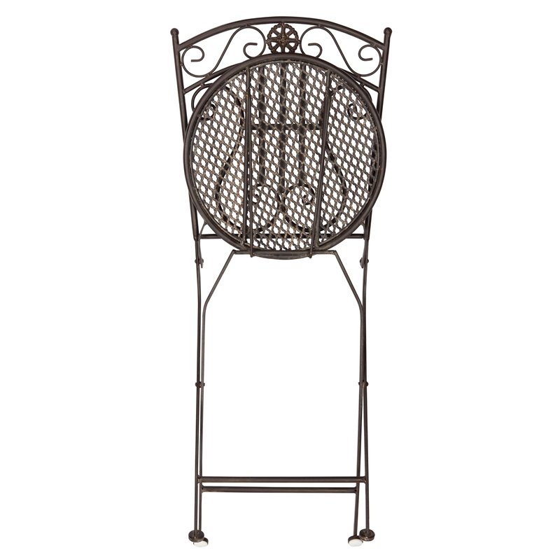Safavieh Semly 3-Piece Metal Outdoor Bistro Setting in Unearthed Rust Brown