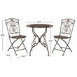 Safavieh Semly 3-Piece Metal Outdoor Bistro Setting in Unearthed Rust Brown