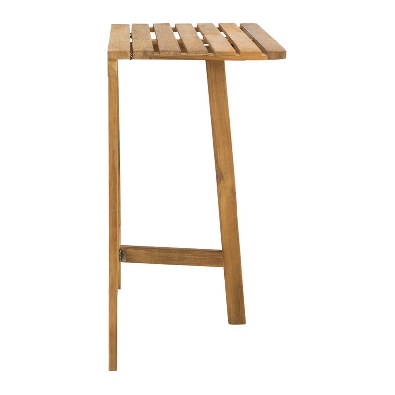 Safavieh Benton Contemporary Acacia Wood Outdoor Balcony Table in Natural