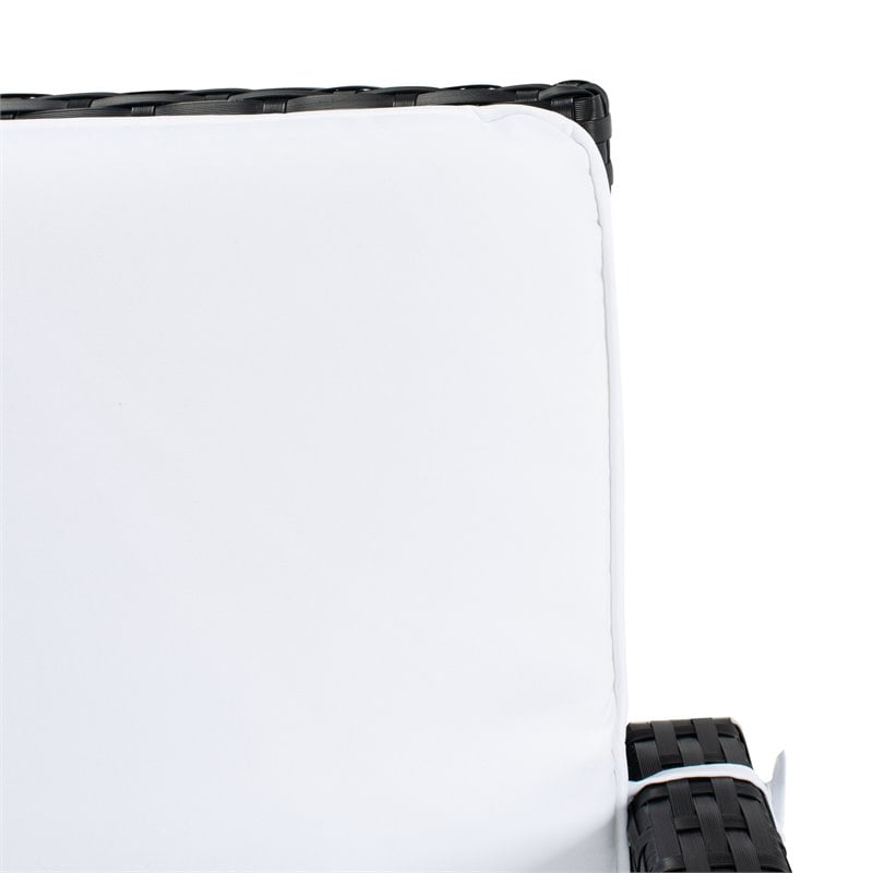 Safavieh Reslor 4-Piece Polyester Fabric/Foam Living Set in Black/White Cushion