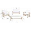 Safavieh Reslor 4-Piece Polyester Fabric/Foam Living Set in Beige/White Cushion