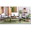 Safavieh Reslor 4-Piece Polyester Fabric/Foam Living Set in Brown/White Cushion