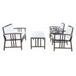 Safavieh Reslor 4-Piece Polyester Fabric/Foam Living Set in Brown/White Cushion