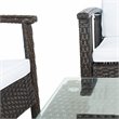 Safavieh Reslor 4-Piece Polyester Fabric/Foam Living Set in Brown/White Cushion