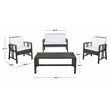 Safavieh Reslor 4-Piece Polyester Fabric/Foam Living Set in Brown/White Cushion