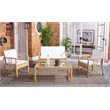 Safavieh Reslor 4-Piece Fabric/Foam Living Set in Natural/White Cushion