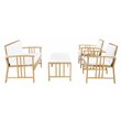 Safavieh Reslor 4-Piece Fabric/Foam Living Set in Natural/White Cushion