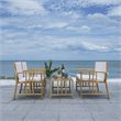 Safavieh Reslor 4-Piece Fabric/Foam Living Set in Natural/White Cushion