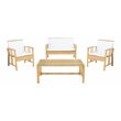 Safavieh Reslor 4-Piece Fabric/Foam Living Set in Natural/White Cushion