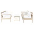 Safavieh Garnen 4-Piece Polyester Fabric/Foam Living Set in Beige/White Cushion