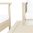 Safavieh Garnen 4-Piece Polyester Fabric/Foam Living Set in Beige/White Cushion