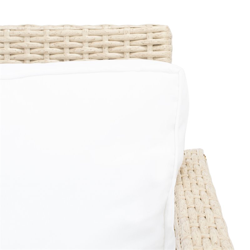 Safavieh Garnen 4-Piece Polyester Fabric/Foam Living Set in Beige/White Cushion