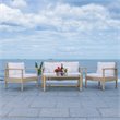Safavieh Garnen 4-Piece Polyester Fabric/Foam Living Set in Beige/White Cushion