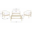 Safavieh Garnen 4-Piece Polyester Fabric/Foam Living Set in Beige/White Cushion
