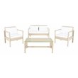 Safavieh Garnen 4-Piece Polyester Fabric/Foam Living Set in Beige/White Cushion