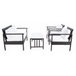 Safavieh Garnen 4-Piece Polyester Fabric/Foam Living Set in Brown/White Cushion